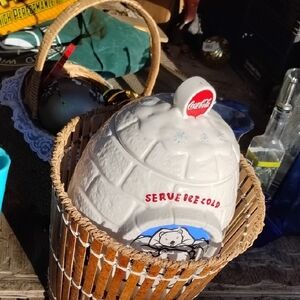 Coca Cola White Polar Bear Igloo Drink Server with Red Logo